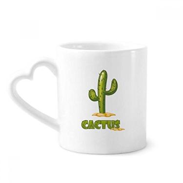 Imagem de Suculentas de cacto, caneca de cerâmica para café, copo de coração de vidro