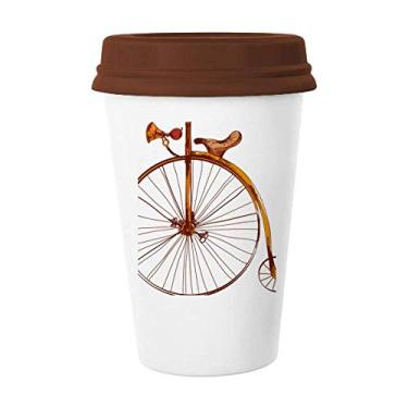 Imagem de Old Fashioned Bicycle High Wheeler Britain Mug Coffee Drinking Glass Cerâmica Cup Lid
