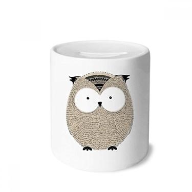 Imagem de DIYthinker Caixa de moedas de cerâmica estilo simplicidade coruja gordinha, presente de cofrinho