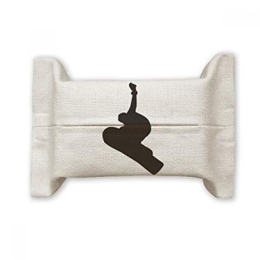 Imagem de Skateboarding Sport Black Jumping Outline Suporte de capa de papel de tecido de algodão saco de linho