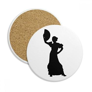 Imagem de Caneca para dançarino Fan Dancing Performance Porta-copos Caneca de proteção de mesa Pedra absorvente