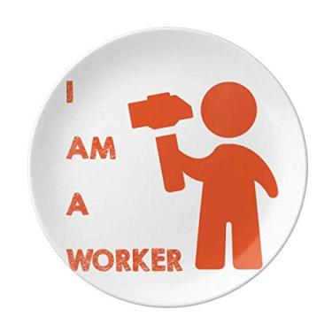 Imagem de Prato de trabalho decorativo de porcelana Salver Prato de trabalho da Martelo para mesa de jantar