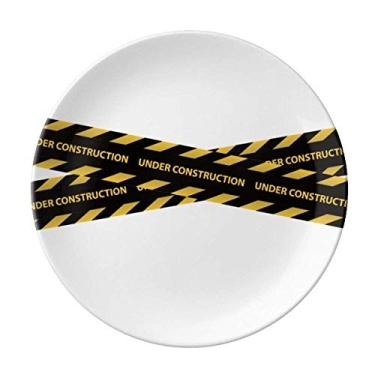 Imagem de Placa de aviso de construção em porcelana decorativa Salver louça de jantar