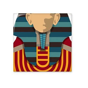 Imagem de Azulejo de cerâmica de faraó vermelho egípcio amarelo azul decalque brilhante pedra adornada tijolo vitrificado