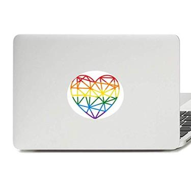 Imagem de Adesivo de vinil LGBT com emblema de coração de modelagem lésbica gay arco-íris para laptop