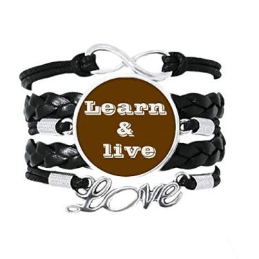 Imagem de OFFbb-USA Pulseira Unified Coordinate da Learn Life, acessório de amor, corda de tricô de couro torcido, presente