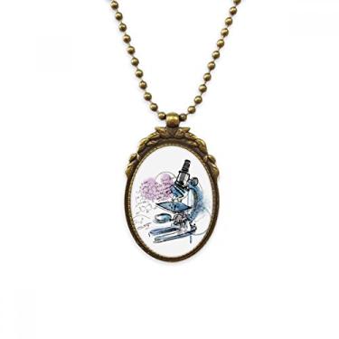 Imagem de DIYthinker Chaveiro com pingente de contas vintage de microscópio da Chemistry Kowledge