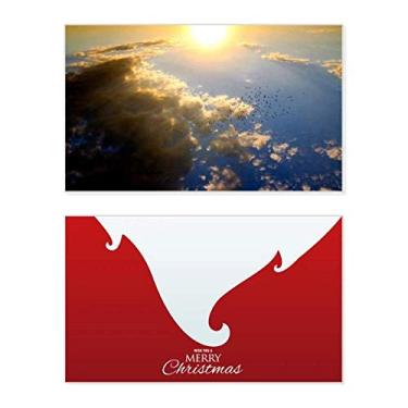 Imagem de Orange Sunshine Sky Blue Clouds Holiday Holiday Merry Christmas Congrats Card Christmas Letter Message
