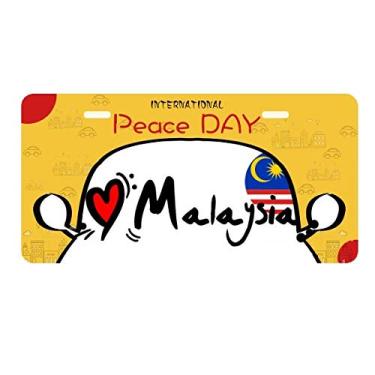 Imagem de DIYthinker I Love Malaysia Bandeira da Palavra Amor Ilustração Coração Placa Placa Etiqueta Decoração de Carro Dia da Paz
