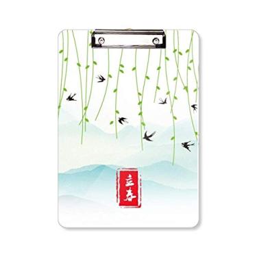 Imagem de Spring Begins Twenty Four Solar Term Prancheta Pasta Bloco de Escrita Placa de Apoio A4