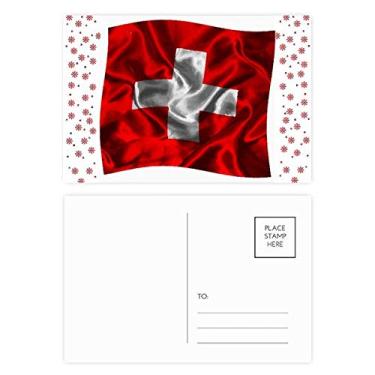 Imagem de Textura de seda Suíça Bandeira abstrata Padrão Natal Flor Celebração Cartão postal Blessing Mailing Card
