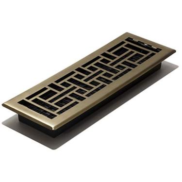 Imagem de Decor Grates Registro de piso oriental, 10 x 35 cm, acabamento em latão antigo