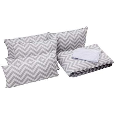 Imagem de Biramar Baby Sofa Cama 7 Pcs Lollipop Ii C/Saia Estampa Chevron Cinza Cinza
