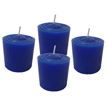 Imagem de Kit 4 Velas Perfumadas Com Aroma de Alecrim - Cor Azul