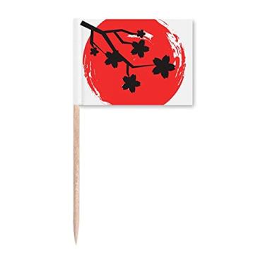 Imagem de Pintura com pincel, padrão japonês, bandeiras de palito, marcador, enfeite de festa