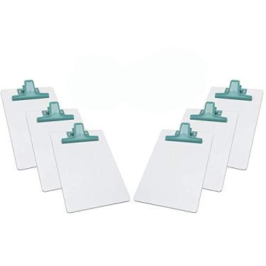 Imagem de Prancheta MDF Branco A5 (16 cm X 23 cm) com Prendedor Metálico Color (6 Unidades), Acrimet, 118.1 (Prendedor Verde)