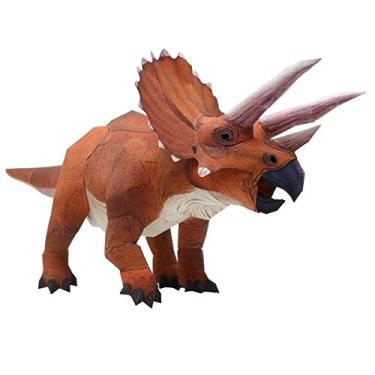 Imagem de Quebra Cabeça 3D Miniatura Dinossauro de Colagem Papercraft Triceratopos Mod2 HAS BRASIL