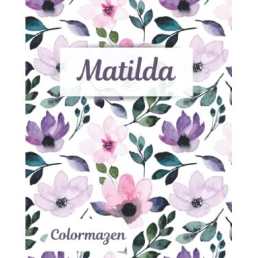 Imagem de Matilda: Personalised Pink and Lilac Flowers Notebook (Medium)