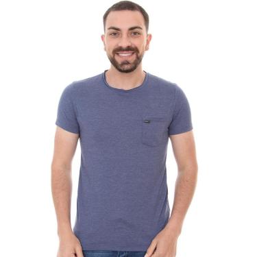 Imagem de Camiseta Sergio K Masculina Back To Basics Pocket Azul Mescla-Masculino