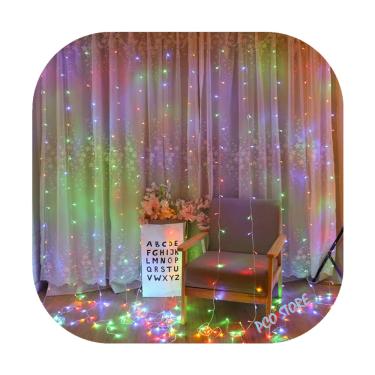 Imagem de Cortina 300 Led 3,0m x 2,0m Branco Frio Quente Colorido Decor Festa Casa Natal