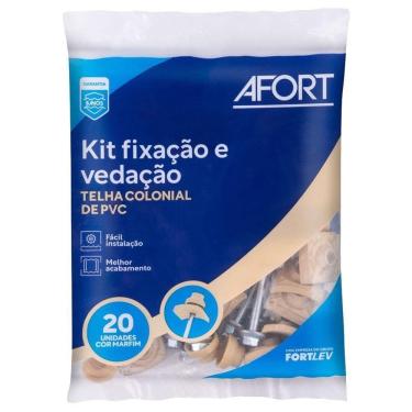Imagem de Conjunto de Vedação/Fixação Afort Colonial para Telha PVC Marfim - Pacote com 20 Unidades