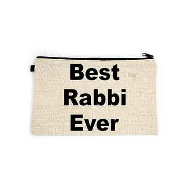 Imagem de Bolsa de maquiagem rabino, presente para rabino, melhor rabino de todos os tempos, bolsa de higiene pessoal, para ela, bolsa de maquiagem para mulheres, bolsa de , Branco