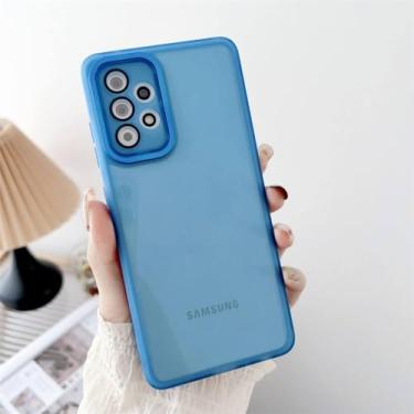 Imagem de Capa transparente de silicone macio para Samsung S23 Ultra S23 Plus A54 A34 A14 A73 A53 A33 A52 A32 5G J2 J7 Prime Capa transparente, azul, para A53 5G