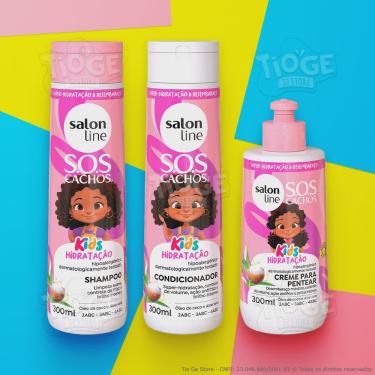 Imagem de Kit 3 sos Cachos Kids Cabelos Ondulados, Cacheados e Crespos Infantil Shampoo + Condicionador + Creme Pentear