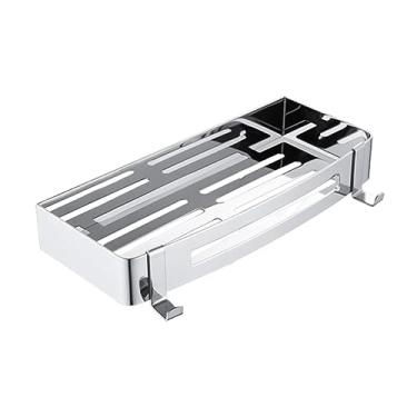 Imagem de Anneome Rack De Armazenamento Simples Para Banheiro Rack De Armazenamento De Aço Inoxidável Para Banheiro Rack De Armazenamento Sem Perfuração Moda Para Pendurar Na Parede