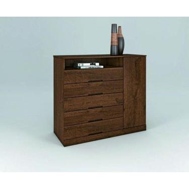 Imagem de Cômoda com Sapateira 5 Gavetas - Portugal-Braúna- Made Marcs