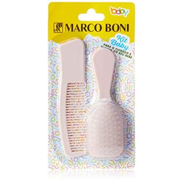 Imagem de Marco Boni Kit Baby Com Escova E Pente 0602B Rosa 2 Itens