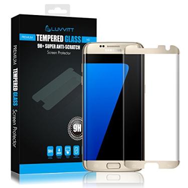 Imagem de Película de vidro temperado LUVVITT (compatível com a capa) para Galaxy S7 Edge - Dourado