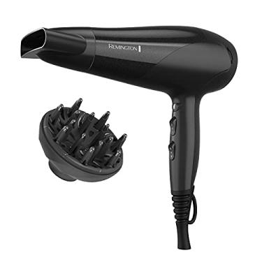 Imagem de Remington Secador de Cabelo D3190 com Proteção Contra Danos e Tecnologia de Cerâmica + Iônica + Turmalina, Preto, Conjunto de 3 Peças, 1 Unidade