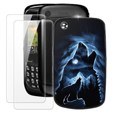 Imagem de MILEGOO Capa para BlackBerry 8520 Curve + 2 peças protetoras de tela de vidro temperado, capa ultrafina de silicone TPU macio à prova de choque para BlackBerry Gemini