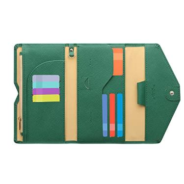 Imagem de ZOPPEN Carteira de viagem multiuso com bloqueio de RFID para passaporte Porta-cartão de vacina e passaporte, combo organizador de documentos com três dobras, essenciais para viagem, One Size, Casual