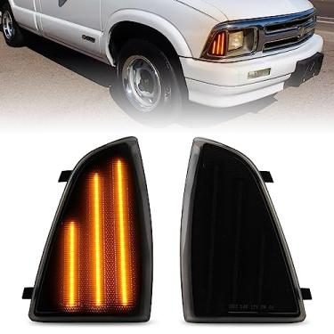 Imagem de Bestview Conjunto de luz de canto frontal compatível com Chevy Blazer S10 1994-1997, design de arnês atualizado, lado do motorista e do passageiro, lente fumê