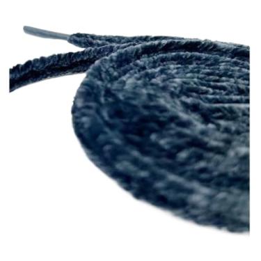 Imagem de Cadarço fofo gradiente cadarços planos cobertor renda de sapato para crianças calças cordão roupas moletons (Color : Navy blue black, Size : 150cm)