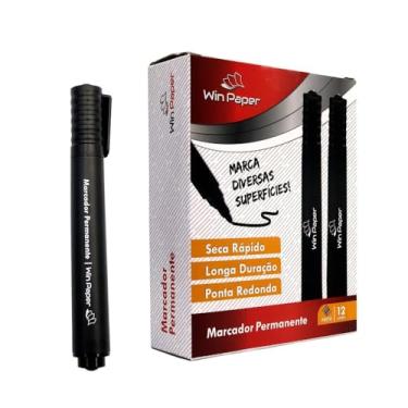 Imagem de Caneta Marcador Permanente Papel, Cartolina, Plastico, Retroprojetor com 12 Unidades (Preto)