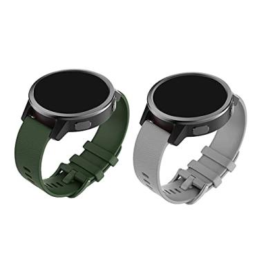 Imagem de EANWireless Pulseira de silicone compatível com Garmin Vivoactive 4 de 45 mm para homens e mulheres, pulseira de silicone de liberação rápida de 22 mm para Venu 2/Darth Vader/Forerunner 255/Ticwatch