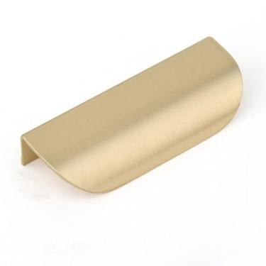 Imagem de Puxadores ocultos para gavetas em forma de folha, botão de folhas de armário, liga de zinco, armário dourado com parafusos, alças para móveis, a, latão, grande