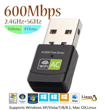 Imagem de Adaptador  wireless usb 2,4 ghz e 5ghz 600 mbps