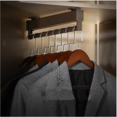 Imagem de Haste extraível para armário, rack de cabide ajustável para roupas de guarda-roupa, rack organizador de armário para calças e casaco, trilho de cabide para roupas de armário, 360 mm