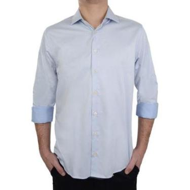 Imagem de Camisa Masculina Dudalina ML Slim Twill Azul Claro - 5306347-Masculino