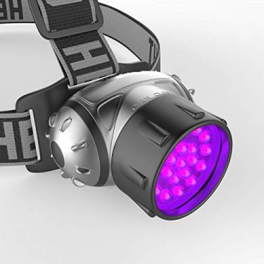 Imagem de Lanterna de luz preta LED UV - para pesca noturna, exploradores e cães de caça, detecta escorpiões, vazamentos de óleo e HVAC, manchas de urina de animais de estimação e muito mais, 4 modos de luz, leve ajustável, confortável