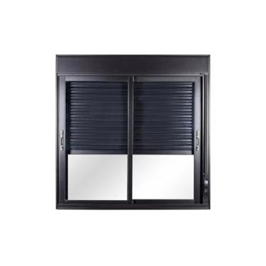Imagem de Janela de Aluminio Persiana Integrada 120x200cm Manual 2 Folhas Topsul Preto