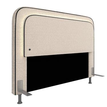 Imagem de Cabeceira Estofada Cama Queen Lille Com Led Bouclé Off White - M.a