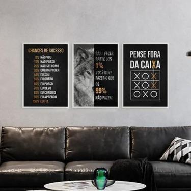 Imagem de Kit 3 Quadros Motivacionais Empreendedorismo 33X24Cm - Com Vidro