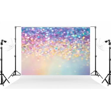 Imagem de Kate 2,5 × 2,5 m (2,5 × 2,5 m) Pano de fundo fotográfico clássico colorido com bolinhas brilhantes brilhantes para estúdio fotográfico adereços de fotógrafo