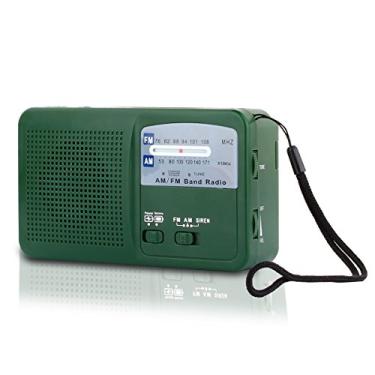 Imagem de Rádio de emergência com manivela solar e autoalimentada, bateria recarregável USB FM/AM rádio LED lanterna carregador de celular (verde)