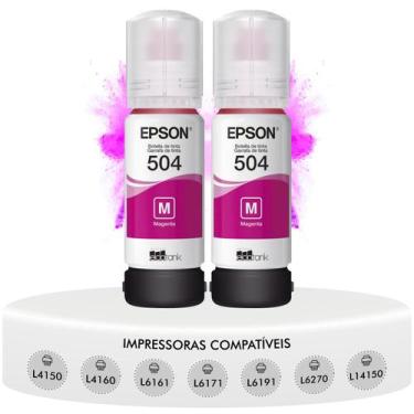 Imagem de Kit 2 Refis De Tinta Magenta T544 Original Epson L1110 L3110 L3150 L31
